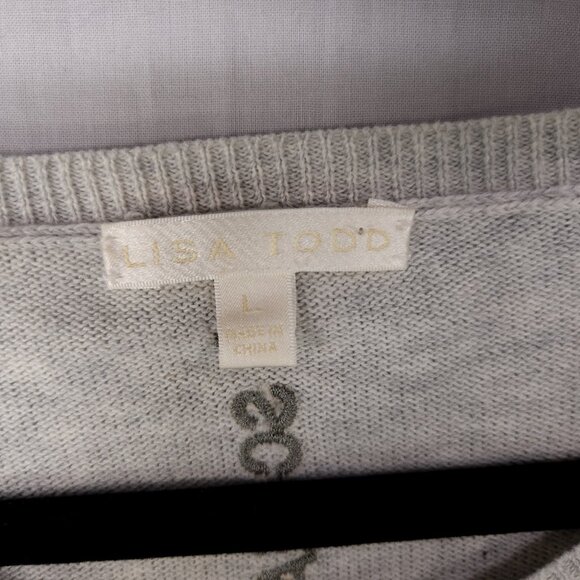 Lisa Todd Sweater Size Large Lickety Split Ice Cream Rhinestone Embellished - Picture 11 of 16